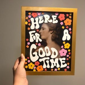 GROOVY floral over vintage portrait painting 🌸